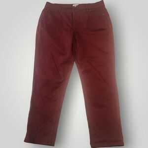 Gibson Latimer Women's 16 Red/Brown High Rise Straight Leg Ankle Pants